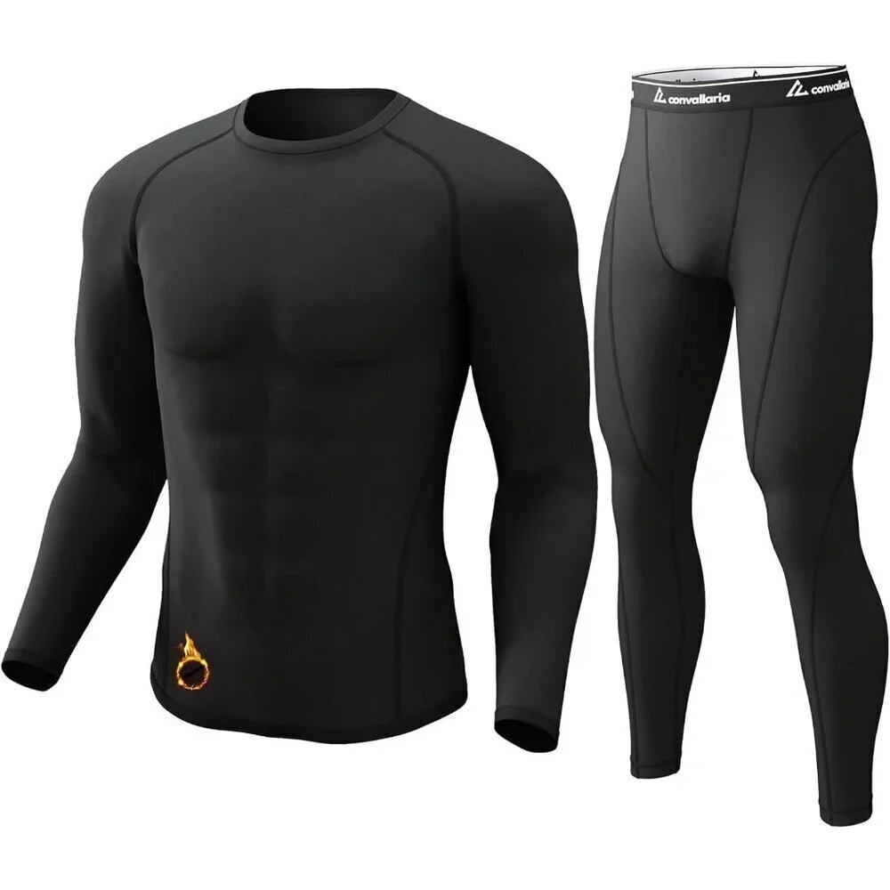 Thermal Underwear for Men Long Johns Fleece Lined Hunting Gear Set Base Layer fo